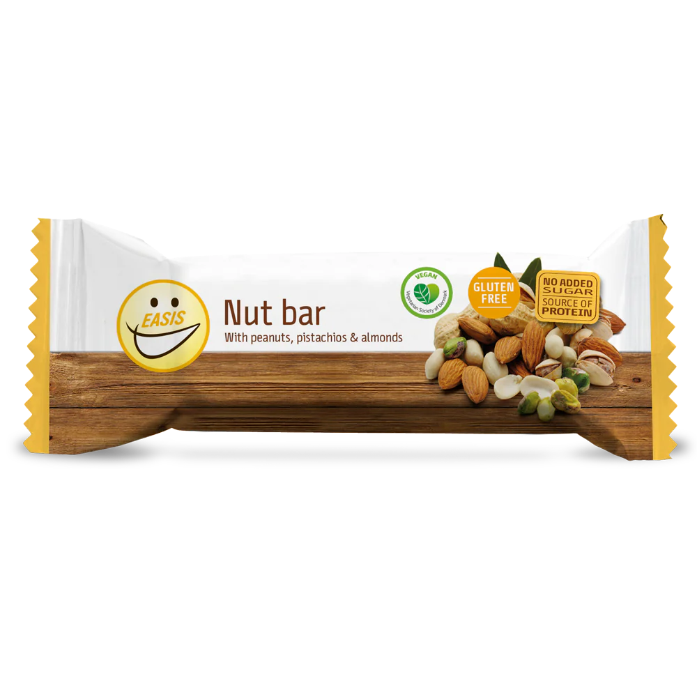 EASIS Nøttebar uten tilsatt sukker, rik på fiber, glutenfri
