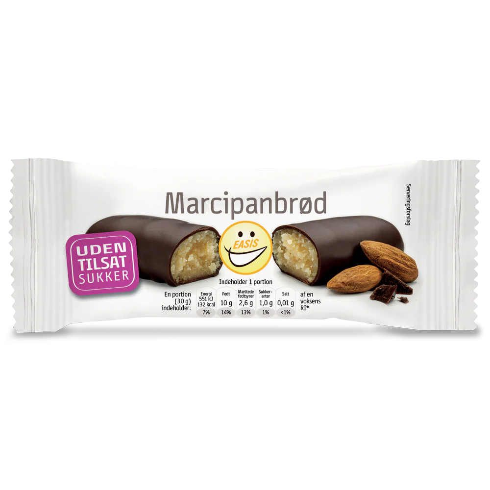 EASIS Marsipanbrød - sukkerfri marsipan med sjokoladetrekk