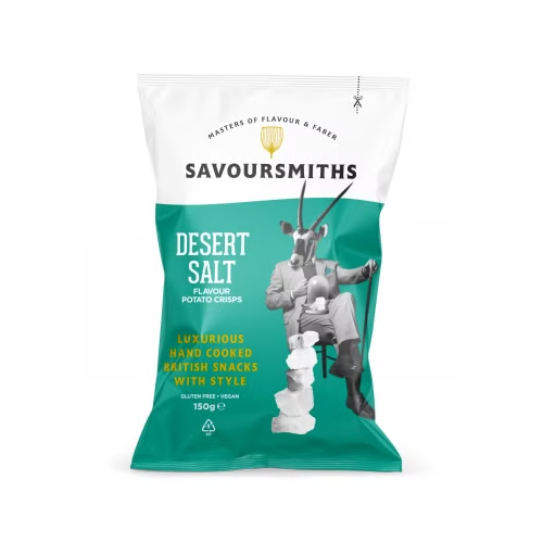 Savoursmiths Potetchips Salt 150 g- Gourmetchips med mineralsk ørkensalt