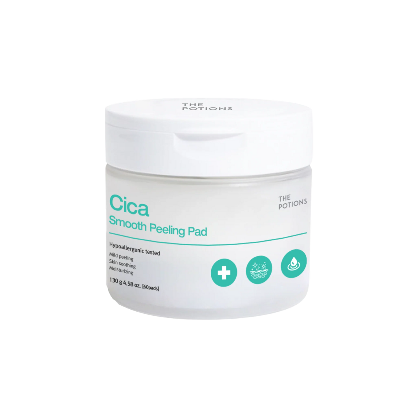 The Potions Cica Smooth Peeling Pads - skånsom eksfoliering med PHA og Centella Asiatica (60 stk)