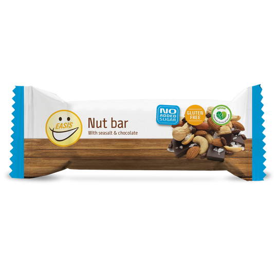 EASIS Nøttebar med havsalt og mørk sjokolade, uten tilsatt sukker