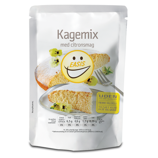 EASIS Kakemix med sitronsmak, uten tilsatt sukker.